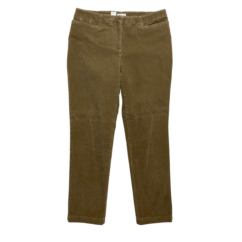 J. Jill Pants Womens 10 Tan Corduroy Straight Leg Stretch Fine Wale